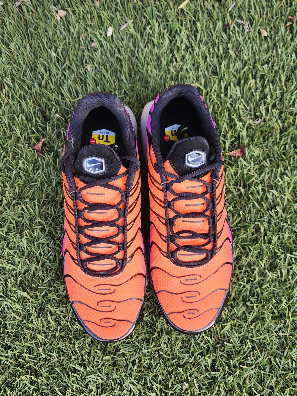Nike Air Max Plus TN Gradient Flame Running Shoes - Purple Orange Pink Yellow - Picture 7 of 8